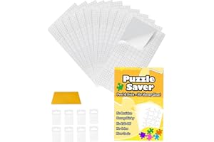 Peel and Stick Puzzle Saver Sheets - 12 PCS Preserve 2 X 1000 Puzzle Glue Sheets Kits, with Scraper & 8 Hangers, Strong Adhes