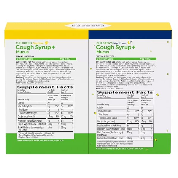 ZARBEE’S KIDS COUGH + MUCUS SYRUP DAY/NIGHT VALUE PACK FOR CHILDREN 2-6, MIXED BERRY FLAVOR, 3X4FL OZ