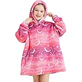 lasoftan Kids Wearable Blanket, Toddler Sherpa Sweatershirt Hoodie with Front Pocket Comfy Warm Hugs