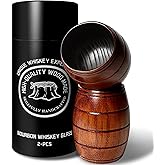 SNBYT Charred Wooden Bourbon Drinking Glass Handmade Whiskey Glasses Bourbon for Men Great Bourbon Glass Whiskey Gifts for Men, Dad, or Brother Birthday Gifts & Holiday Gifts 2pcs