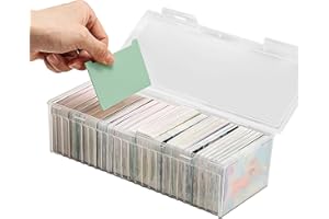Upgrade Card Storage Box with 5 Dividers, Multi-Purpose Greeting Card Organizer, Graded Card Storage Box, Durable Dust-Proof 