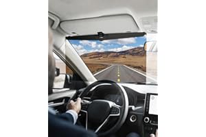 Veharvim Sun Visor Extender for Cars, Polarized Car Visor Extender Sun Blocker UV400, HD Adjustable Visor Extension, Clip on Sun Visor for Car, Universal, Glare, UV Protector