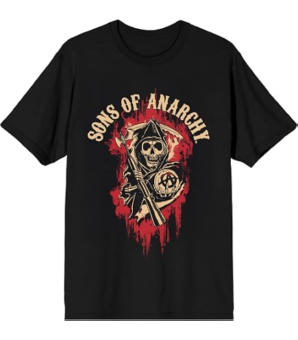 Amazon.com: Sons of Anarchy American Flag Reaper Adult Black Crew