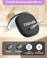 WOBSION Travel Mirror with Light 1X 10X Magnifying LED Compact 10cm Black view 7