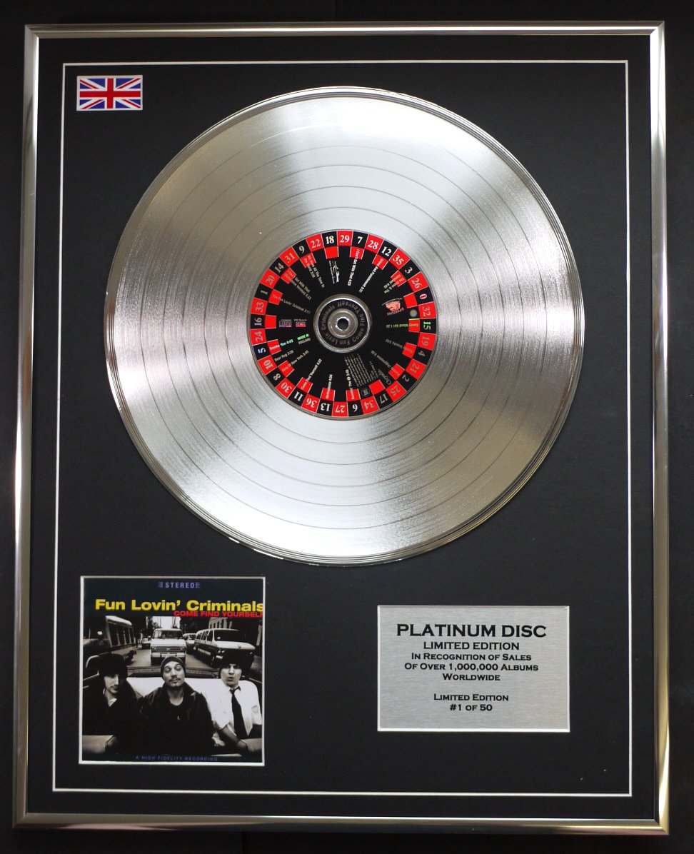 FUN LOVIN' CRIMINALS/LTD EDITION CD PLATINUM DISC/COME FIND YOURSELF