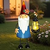 Solar Santa Claus Statue - Garden Stake Lights for Yard,Porch,Patio,Lawn,Solar Christmas Gnome Gifts for Women,Mothers Day,Christmas Housewarming