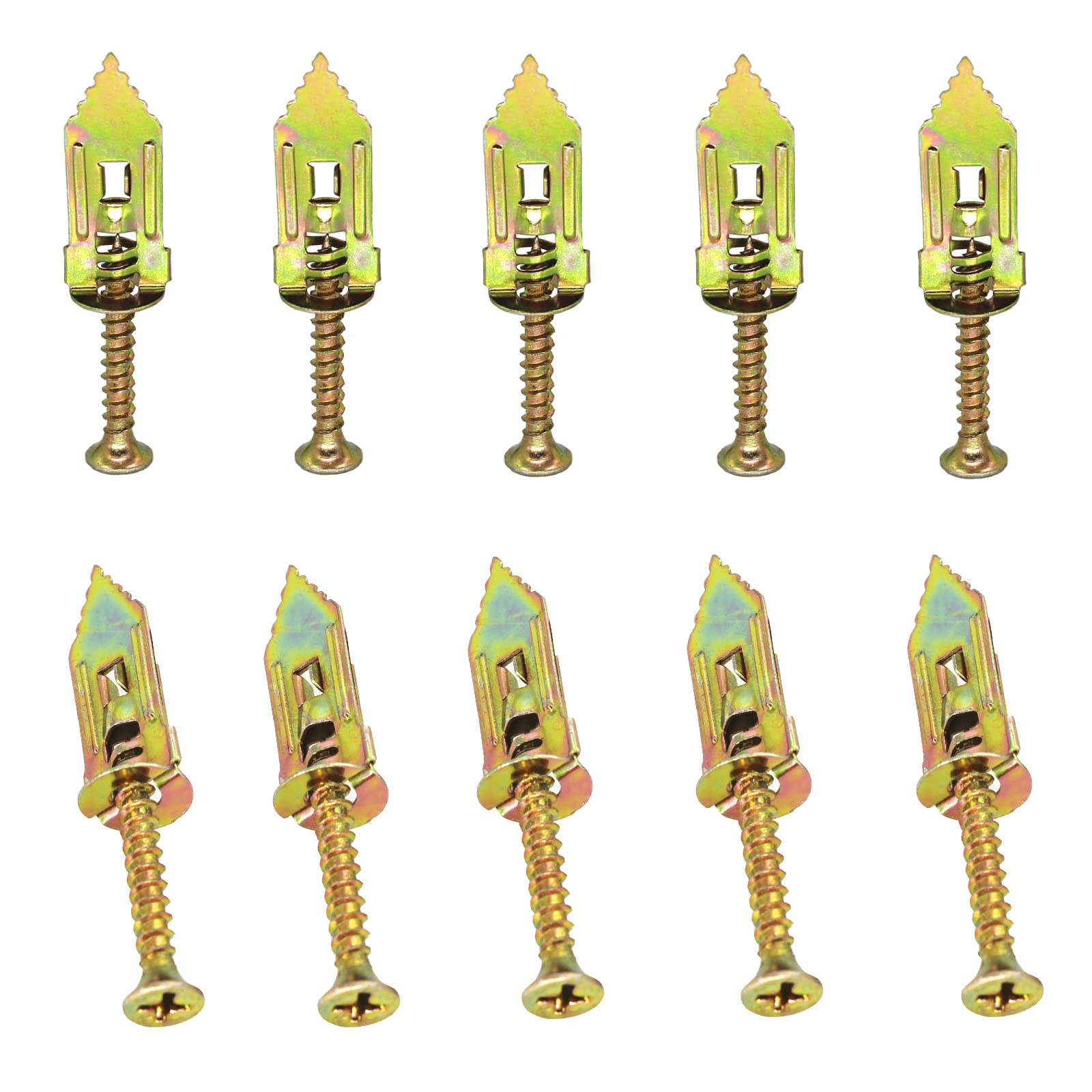 Gad2go 30 Sets Hammer Drive Anchor Drywall Self Drilling Anchor Screws Kit for Plated Plasterboard Fixings Driva Plasterboard Wall Plugs-Metal Self-Drilling Anchor