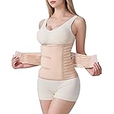 Evantha Postpartum Belly Band for Women: Adjustable Compression Wrap for Abdominal & Waist Support C-Section & Vaginal Birth Recovery Beige L