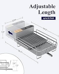 Kitsure Extendable Dish Drying Rack, Large Drying