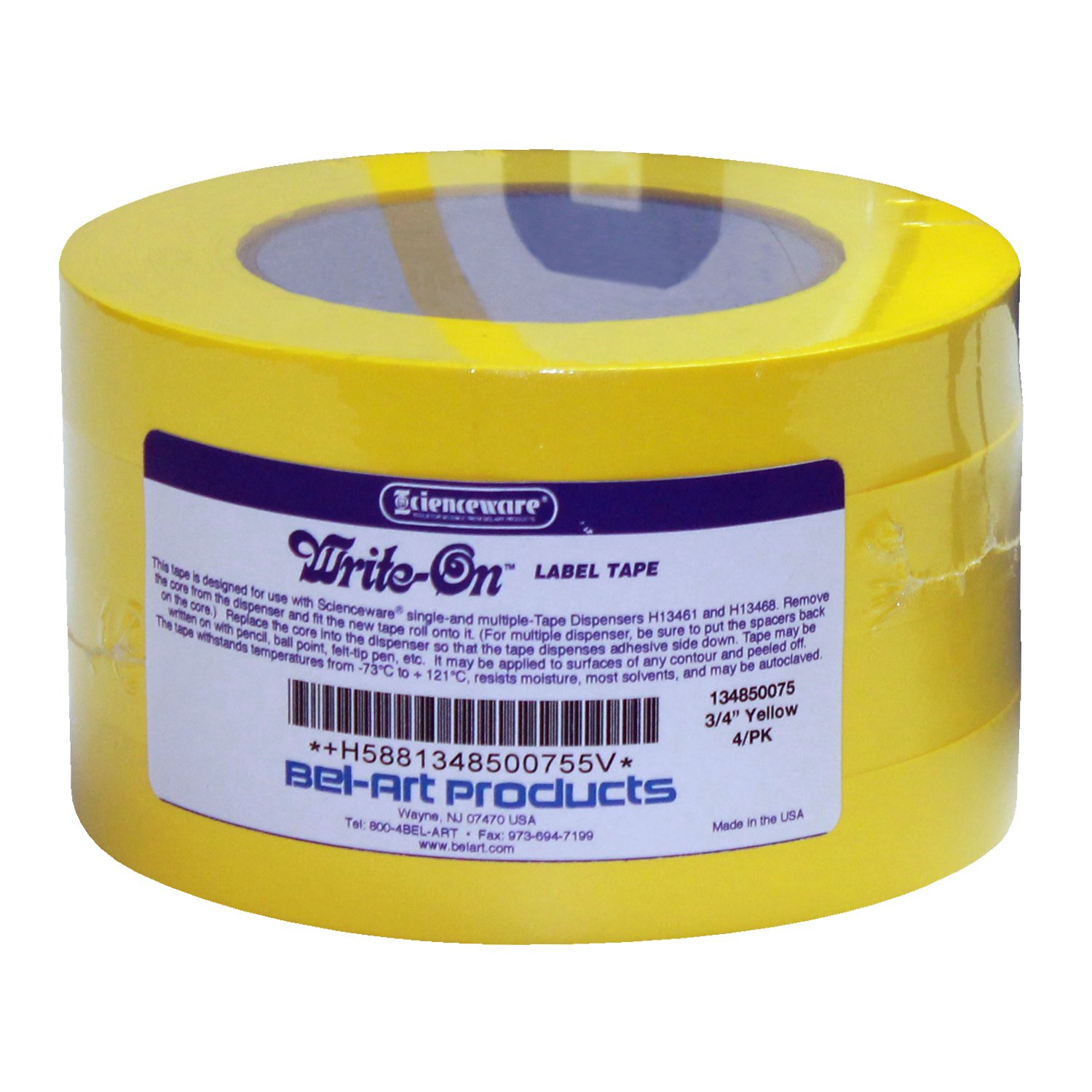 Bel Art Write On Yellow Label Tape 40yd Length In Width 3 In Core Pack Of 4 F 0075 Amazon Co Uk Business Industry Science
