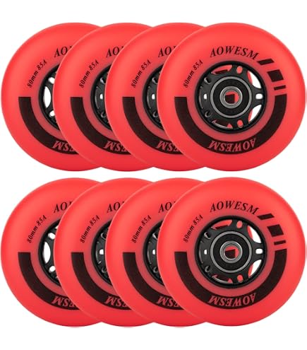 Roues De Roller Hockey TronX - 8 Roues (4x76mm + 4x80mm) - Dureté 85A - Pour Asphalte/extérieur - Neuf