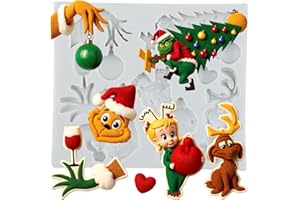 TAOXIBEI Christmas Polymer Clay Molds Christmas Tree Green Hand Funny Cartoon Character Silicone Mold for DIY Xmas Crafts Epoxy Resin Casting Air Dry Polymer Clay Plaster Jewelry Making