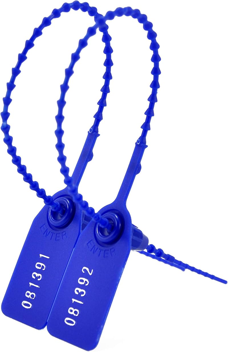 cocolele 100x Dark Blue Tamper Seals Zip Ties Fire Extinguisher Security Tags