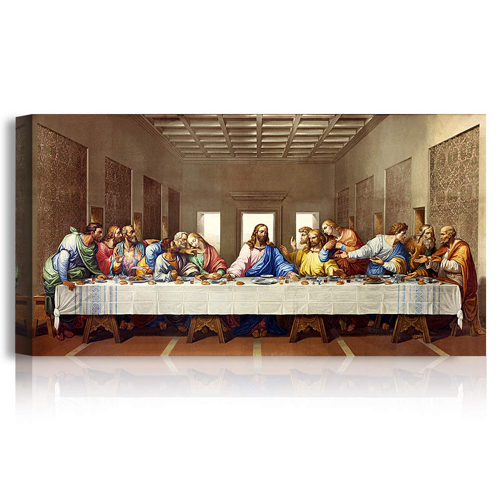 A&T ARTWORK The Last Supper by Leonardo Da Vinci The World Classic Art Reproductions, Giclee Canvas Prints Wall Art for Home Decor, 30x16 inches