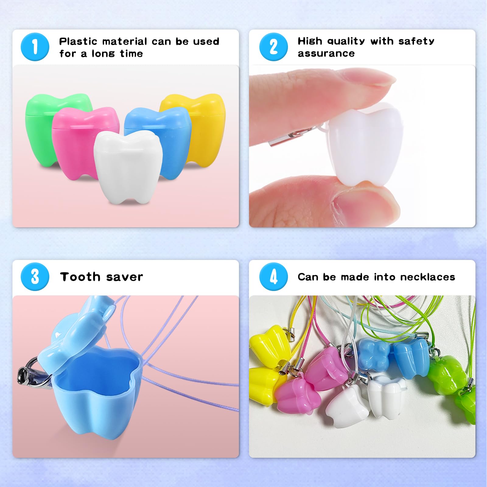 10 Pieces Plastic Baby Tooth Keepsake Box Set, Multicolor Teeth Storage Case Holders Portable Container for kids Boys Girls