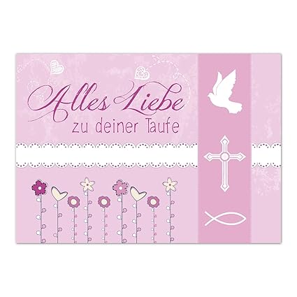 Glückwunschkarte Taufe Mit Umschlagalles Liebe Rosataufkartenkarte Für Glückwünschezur Feier
