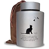 Pet Cremation Urns for Cats Ashes, Up to 60 lbs Cat Memorial Keepsake Urns for Ashes-Medium (Gray)