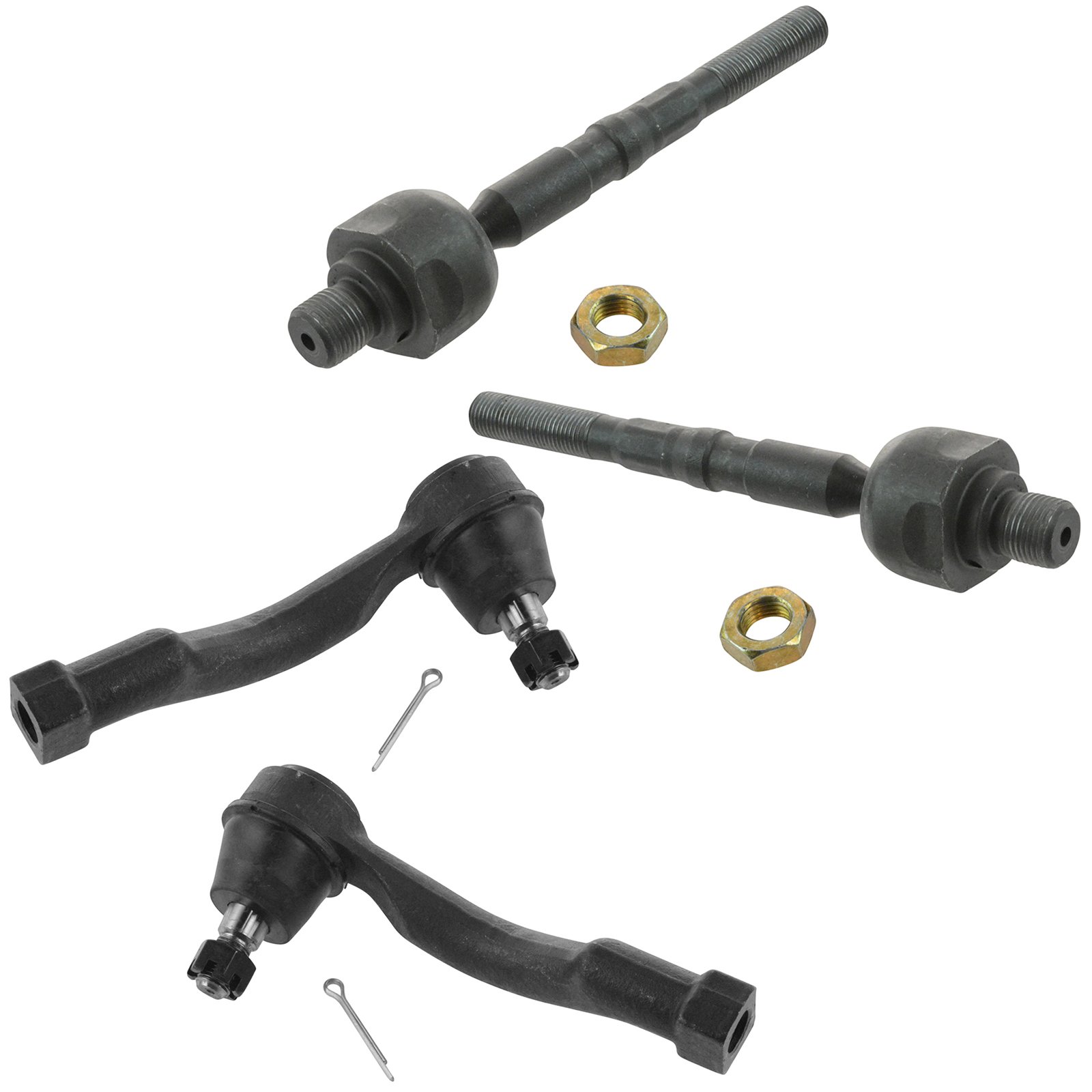TRQ Front Inner and Outer Tie Rod Set 4 Piece Compatible with 2003-2009 Kia Sorento Image