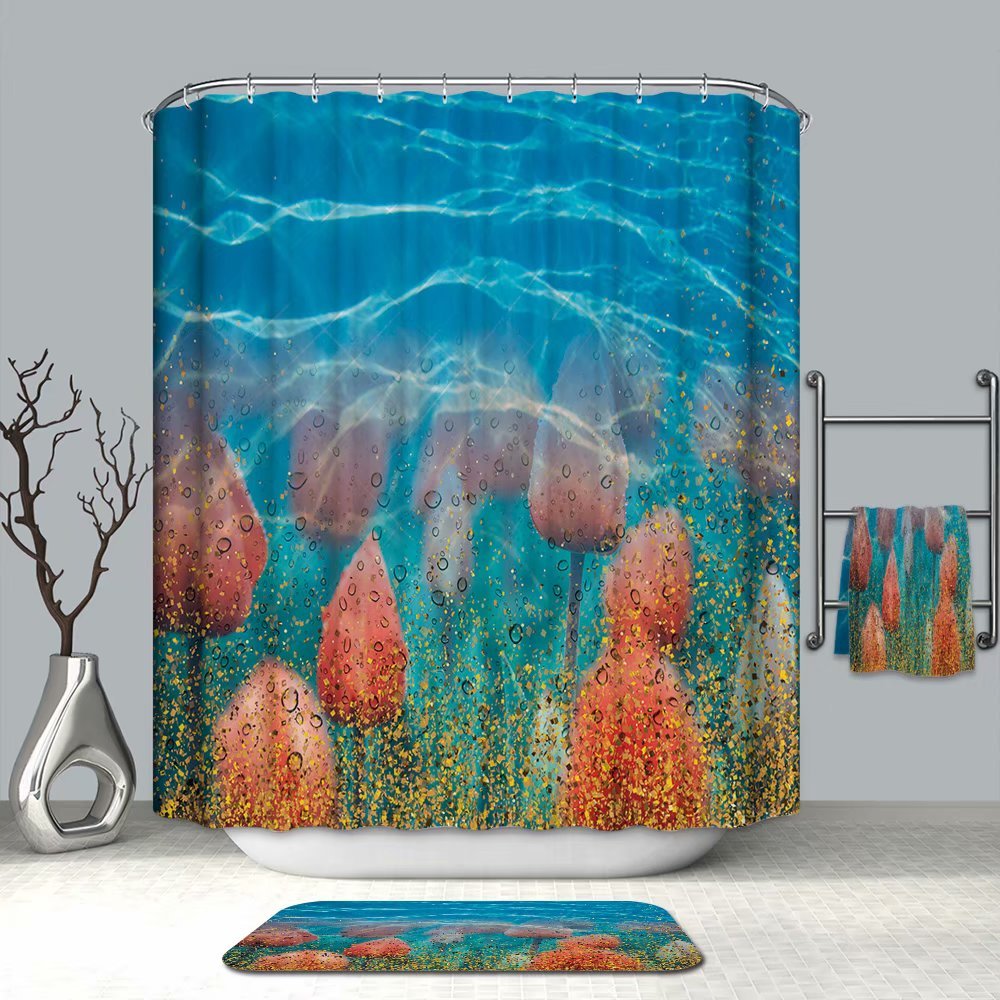 Conelia Shower Curtain The Reflection Of The Flowers In The Water