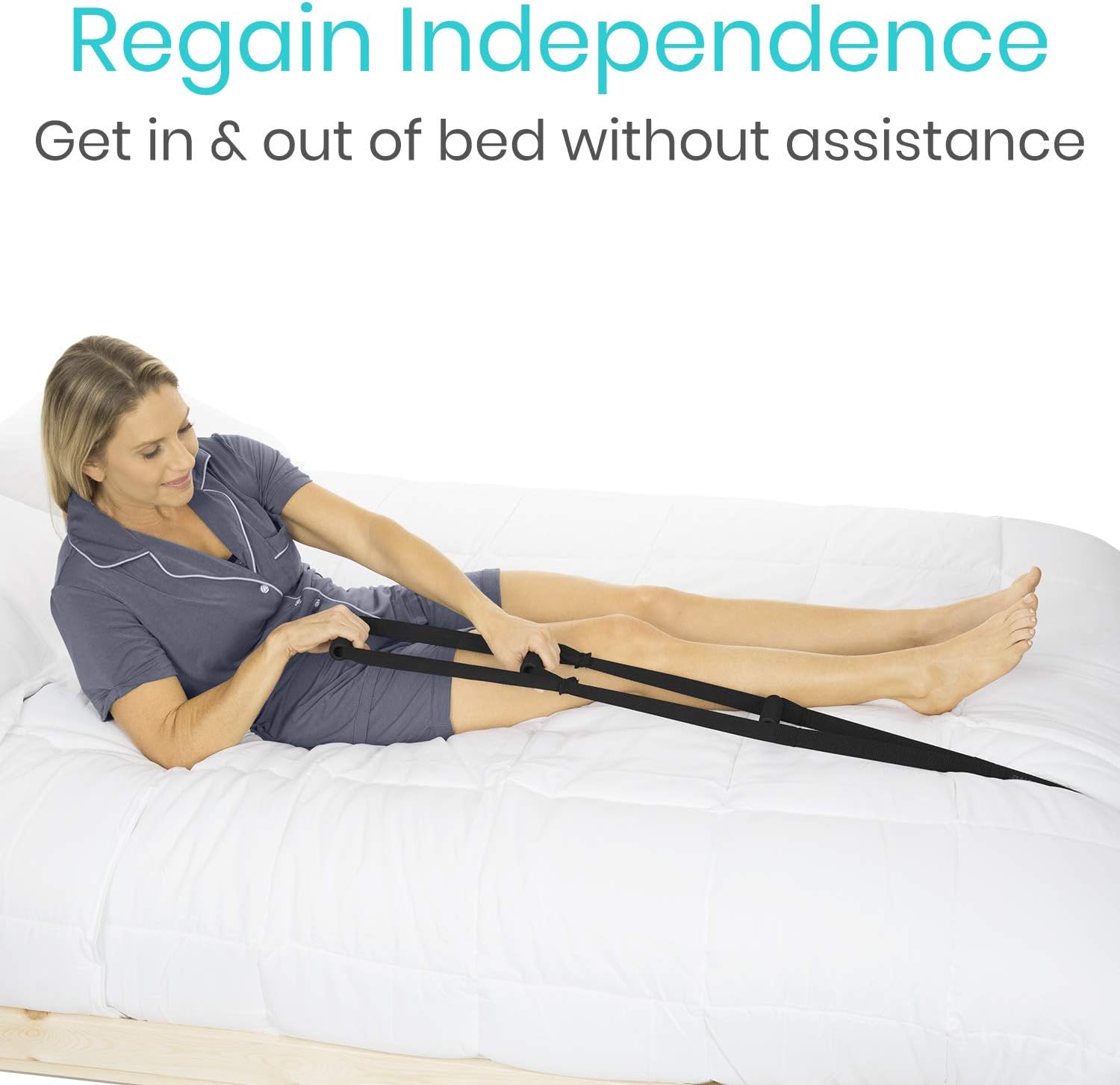 Vive Bed Ladder Assist - Pull Up Assist Device with Handle Strap - Rope Ladder Caddie Helper - Sitting, Sit Up Hoist for Elderly, Senior, Injury Recovery Patient, Pregnant, Handicap - Padded Hand Grip: Kitchen & Dining