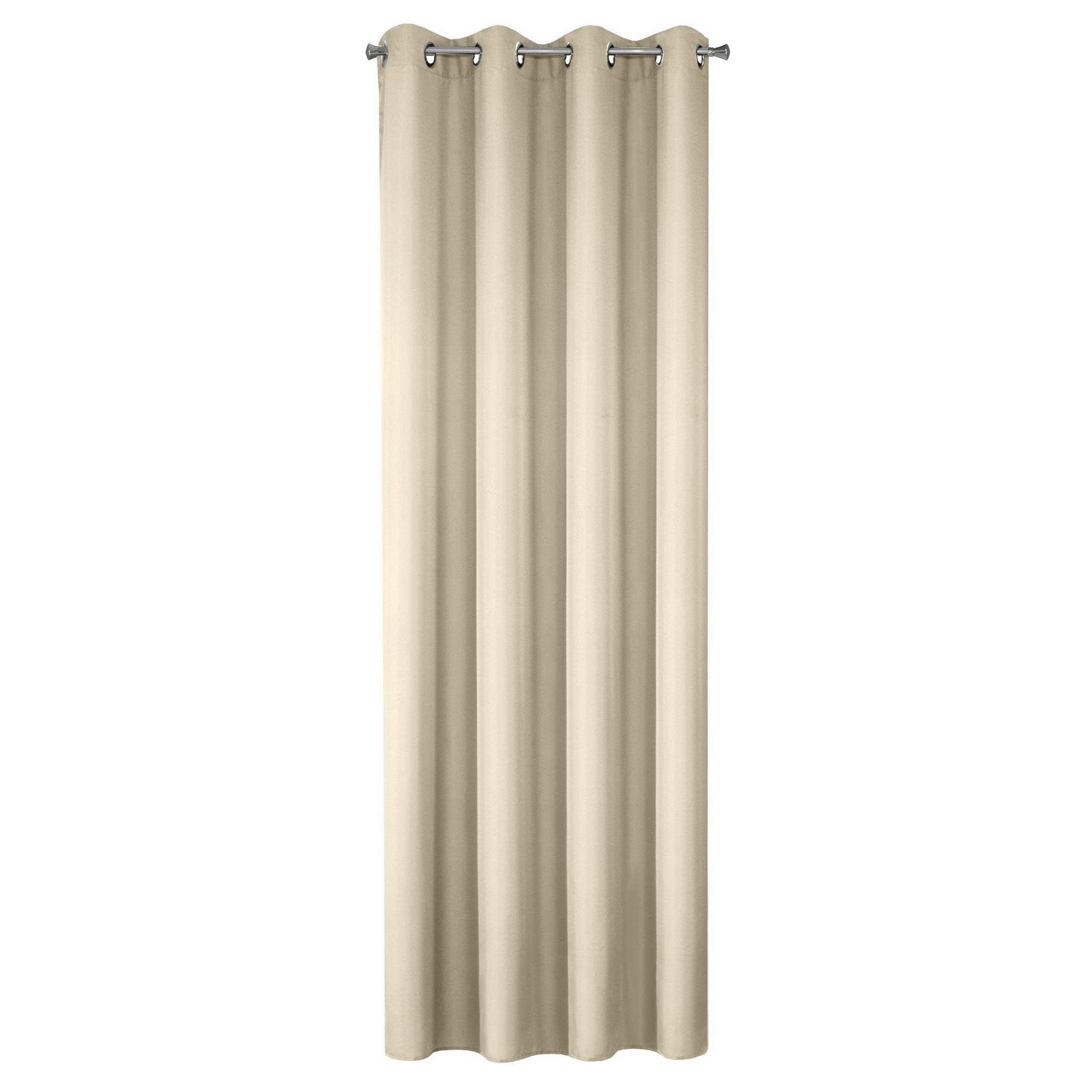 Eurofirany ADORE Semi Sheer Curtain with Eyelets - 1 Unit, Window Curtain, Semi Transparent, for Bedroom Living Room Lounge Kitchen, 140g m², W55 x L98, Beige
