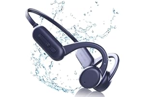 FEICO Bone Conduction Wireless Open-Ear Headphones, Bluetooth 5.3 with Mic - MP3 Play Built-in 32GB Memory, IP68 Waterproof Sports (Blue)