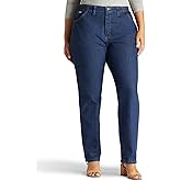 Lee Women's Plus Size Relaxed Fit Side Elastic Tapered Leg Jeans