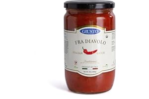Giusto Sapore Traditional Italian Pasta Sauce 24oz - All Natural Non GMO Italian Premium Gourmet Brand - Made in Italy and Family Owned (Fra Diavolo)