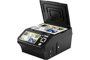 Film and Photo Scanner with 5" LCD Screen, Convert Color & B&W Negatives & Slides 35mm/110 Film, Photo, Business Card to 22MP