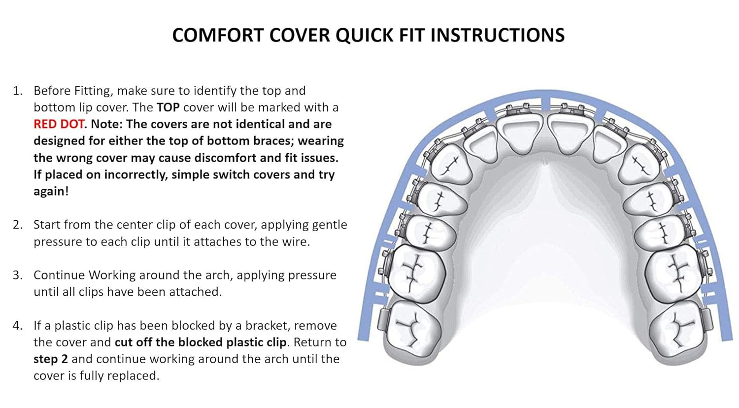 TecnidentUSA Clip-On Comfort Lip Shield/Mouth Protector Guard For Braces - Orthodontic Dental Wax Alternative - 2019 New and Improved : Beauty