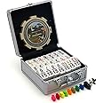 Double 15 Numeral Pro Size Mexican Train & Chicken Domino Set in Aluminum Case
