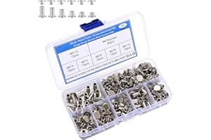 VARHHUXHA 90 Pcs Chicago Screws Assorted Kit, M5 Round Flat Head Leather Rivets, Chicago Metal Screws Studs for DIY Decorate Repair Craft Belt Bag Shoes Purse Bookbinding, 6 Sizes/M5 X 4, 5, 6, 8, 10, 12