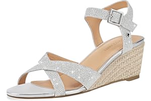 PIZZ ANNU Women's Wendy Low Wedge Sandals Ankle Strap Espadrille Open Toe Casual Summer Women Wedge Heels Shoes