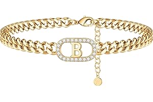 IEFWELL Gold Initial Ankle Bracelets for Women, 14K Gold Filled Gold Anklets for Women Cuban Link Anklets for Women Handmade Gold Ankle Bracelets for Women Ankle Bracelets Gold jewelry