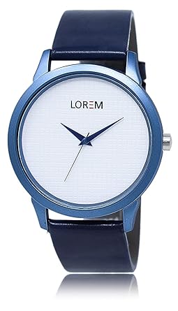 � Round Dial Analogue White Slim Dial Blue Strape Fashion Wrist Watch for Boys & Mens Watch |RZ-LR-33