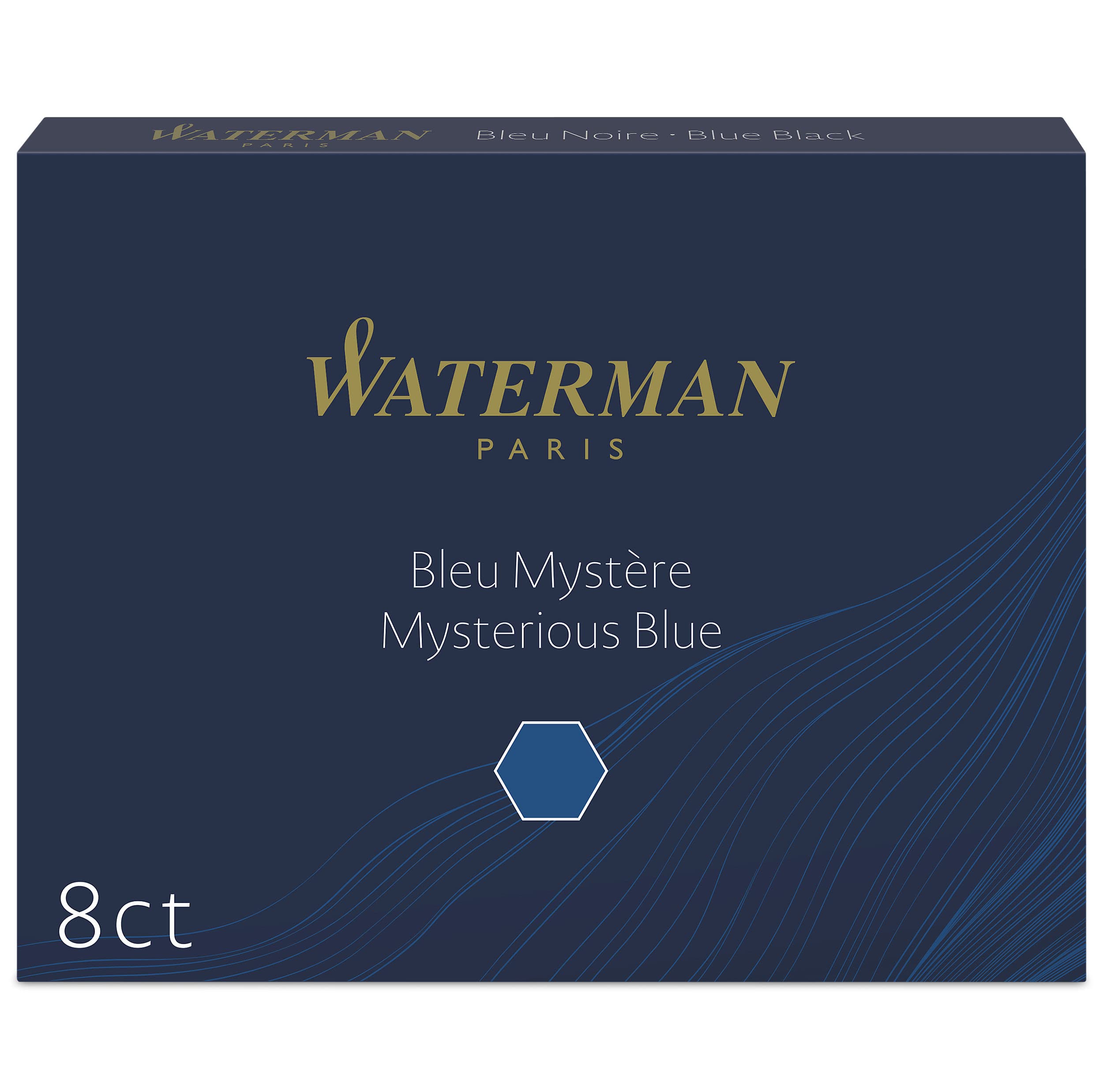 Photo 1 of Waterman Fountain Pen Ink Cartridges Long Mysterious Blue 8 Count