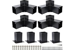 PANGHUHU88 Pergola Brackets 4x4,DIY Woodworks Pergola Kits 3-Way Corner Extension Bracket with Pergola Post Base for Gazebos, Patio Pergolas, Wood Beams