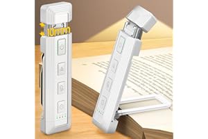 Glocusent Extendable Book Light for Reading in Bed, 5 Enhanced Brightness & 3 Colors with Sleep Aid & Timers, USB Rechargeabl