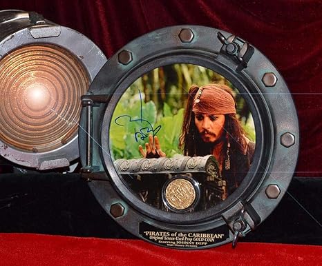 JOHNNY DEPP Signed Autograph Porthole, PIRATES OF CARIBBEAN, Disney