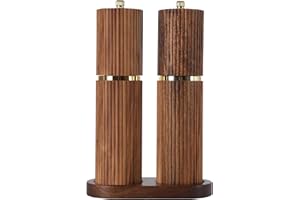Wooden Salt and Pepper Grinder Set, Refillable Salt and Pepper grinder with adjustable Coarseness, Acacia Wood pepper mill ma