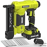 ALLOYPOWER 2 in 1 Cordless Brad Nailer/Electric Stapler with 2.0Ah Battery and Charger,1000pcs Nails and 500pcs Staples Included for Home Improvement & Woodworking