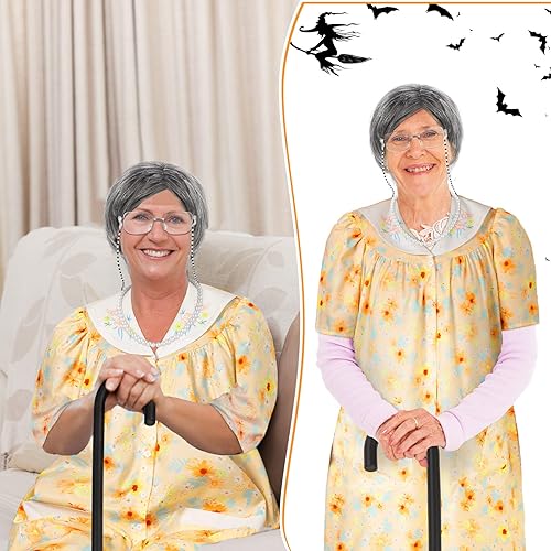 Zhanmai Pcs Old Lady Costume Set Women's Fat Suits Short Sleeve