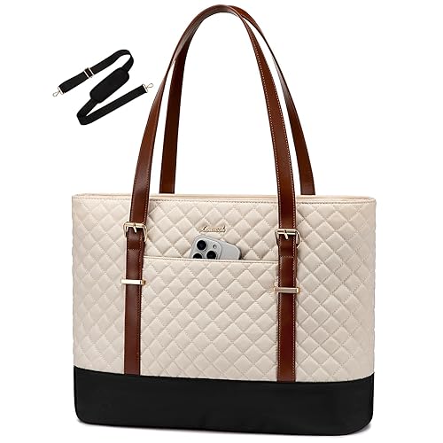 LOVEVOOK Laptop Bag for Women, 15.6 Inch Work Tote Computer Bag With Large Cup Holder, Lightweight Large Laptop Briefcase for Travel, Bussiness, Teacher