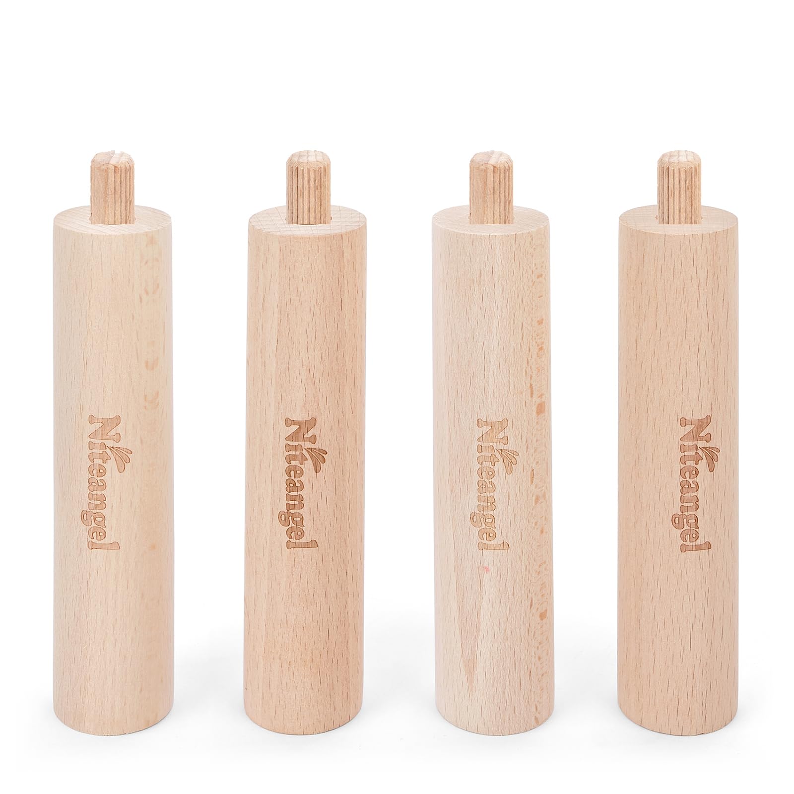 Niteangel Set of Beech Stilts for Elevating & Safely Setting Multi-Chamber Series Maze House or Hamster Wheel Platform (Set of 4 Extended Stilts (5.1'' H))