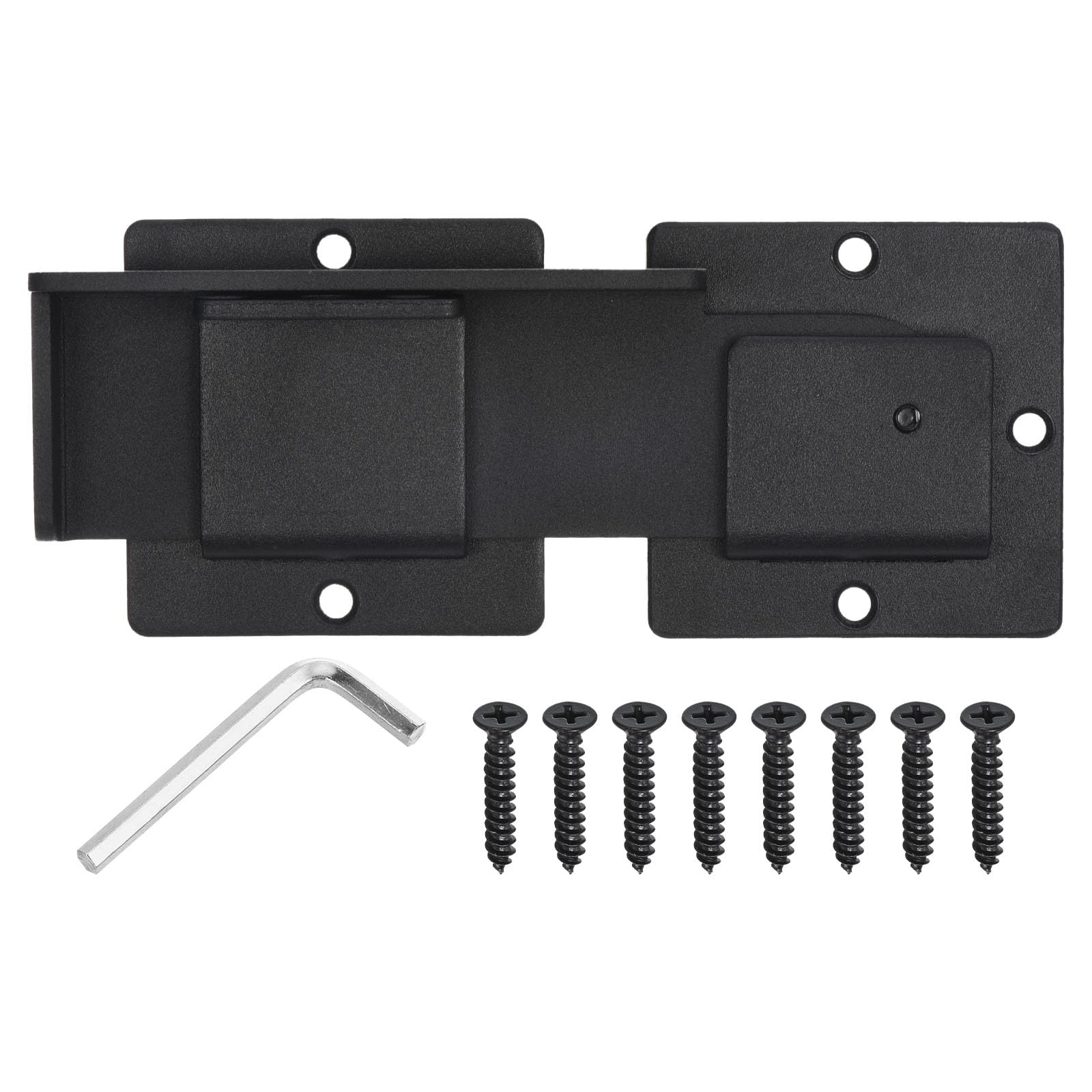 uxcell 7.8" Flip Gate Latch Lock with Padlock Hole, 4mm Adjustable Door Latch for Sliding Swing Open Door, Double Gate, Barn Door, Wooden Fence, Garage, Yard, Black