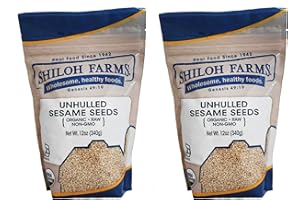 Shiloh Farms Organic Unhulled Sesame Seeds - 12 Ounce Bag (Pack of 2)