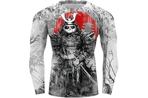 O2TEE Mens Panda Jiu Jitsu Lightweight Undershirt Compression Rash Guards