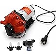 SEAFLO 55 Series 115V AC Automatic Demand Diaphragm Pump – 5.0 GPM, 60 PSI, 5-Chamber Self-Priming Water Pump w/Power Plug fo