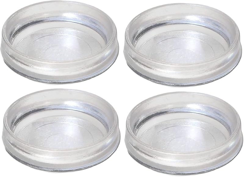 fiXte 4x Large Floor Cups Castor Furniture Sofa Carpet Protectors Clear Nylon