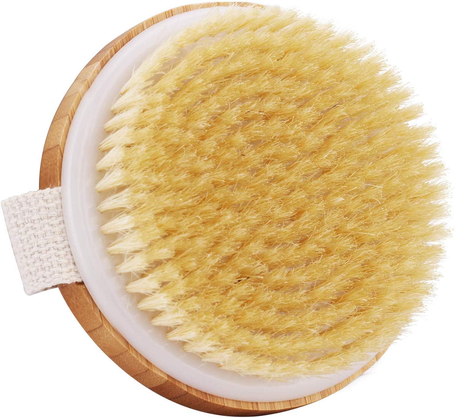 Dry Brushing Body Brush - Natural Bristle Body Exfoliator Scrub Skin Brush for Bath and Body Works